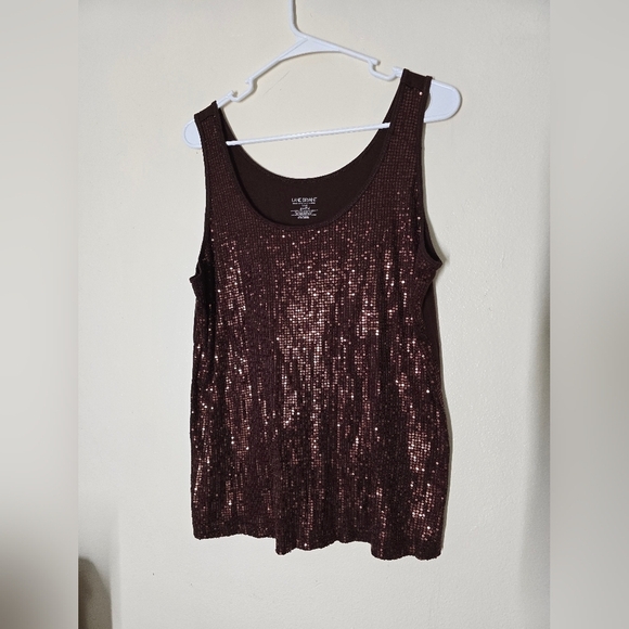 Lane Bryant Tops - Lane Bryant Red Sequin Tank Top